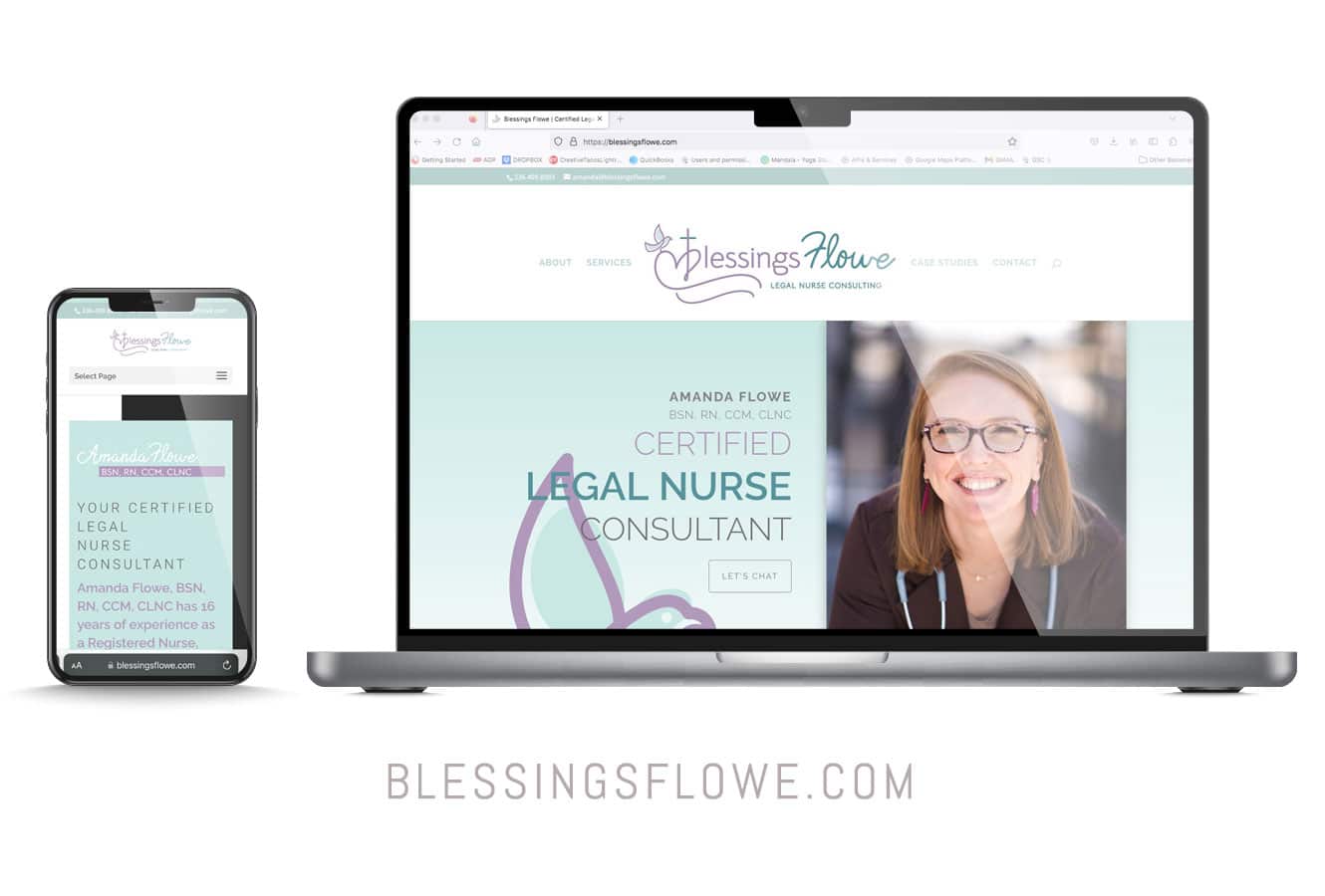 Blessings Flowe Website Design by KLICKdesign ~ Amanda Flowe, CLNC