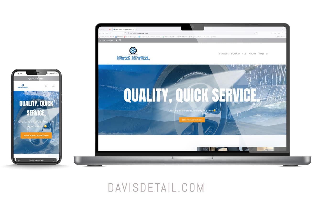 Davis Detail Website Design by KLICKdesign