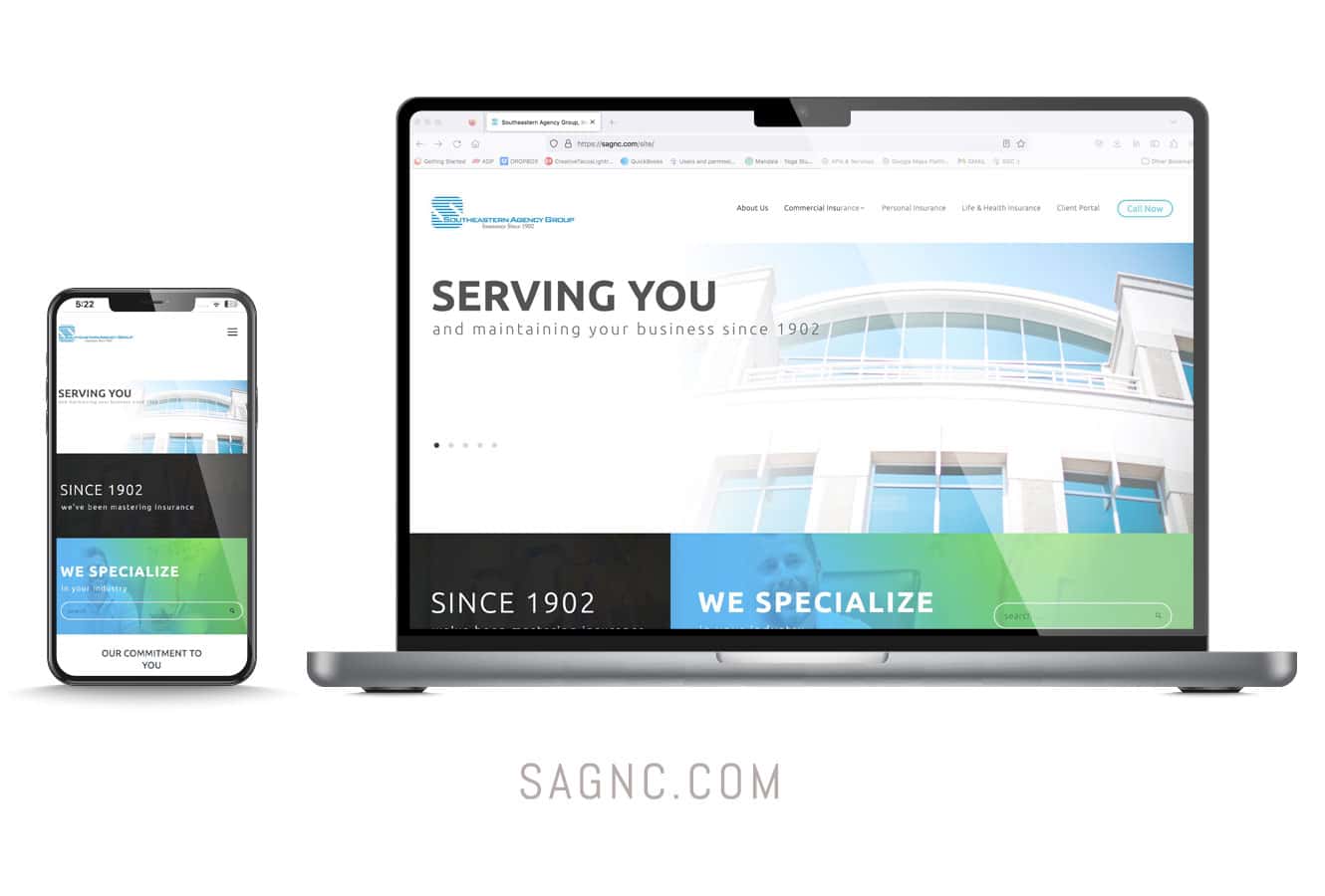 Southeastern Agency Group of North Carolina Website Design by KLICKdesign