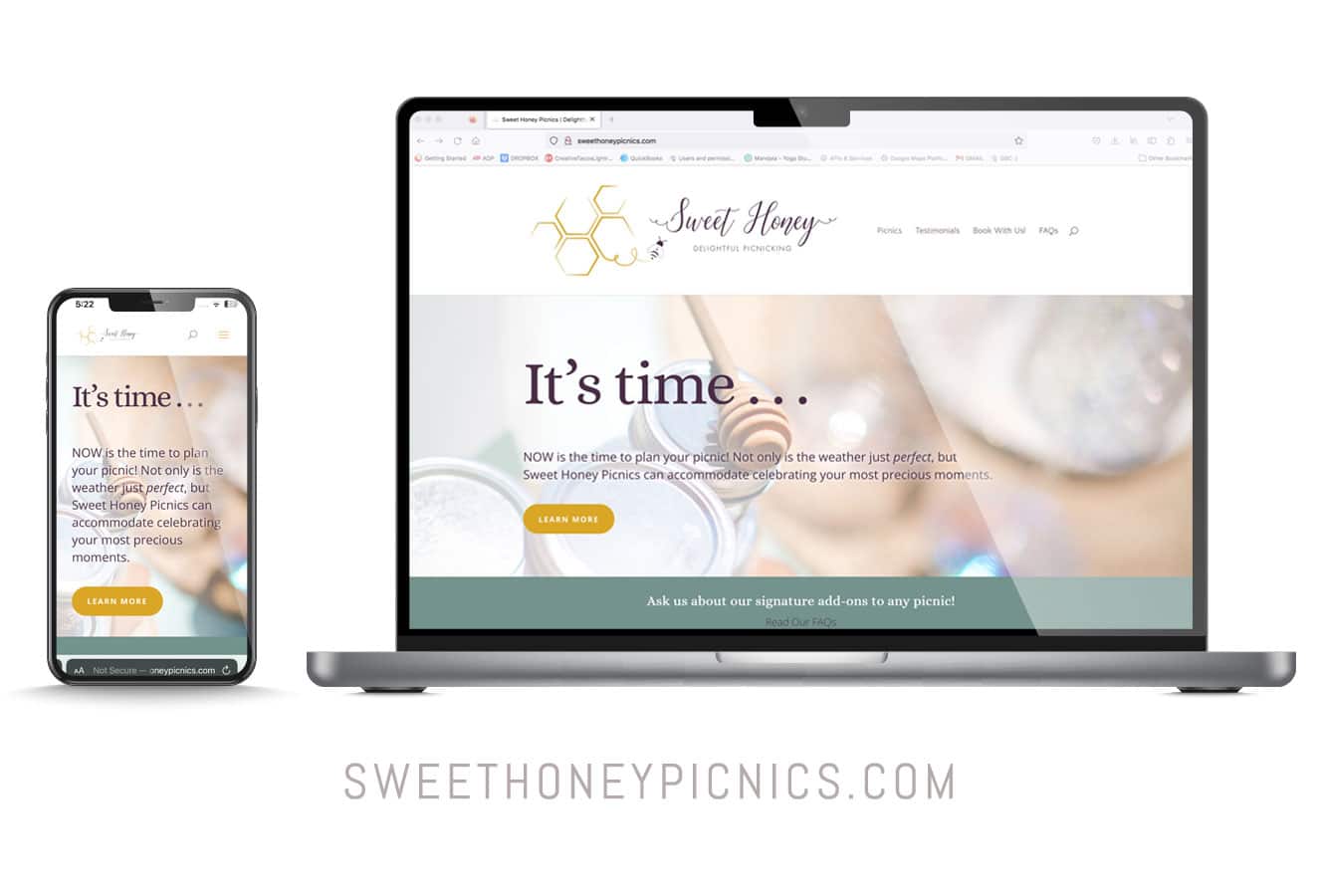 Sweet Honey PIcnics Website Design by KLICKdesign