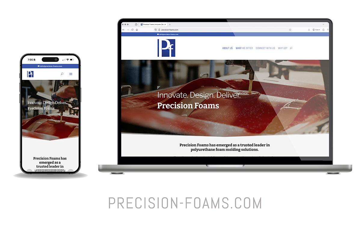 Precision Foams Website Design by KLICKdesign